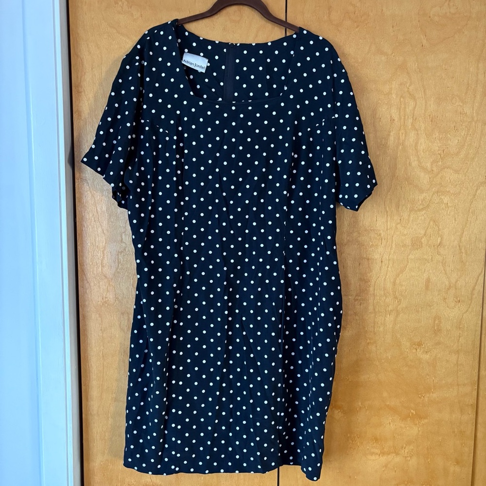 80s Vintage Adrian Jordan Polka Dot Dress